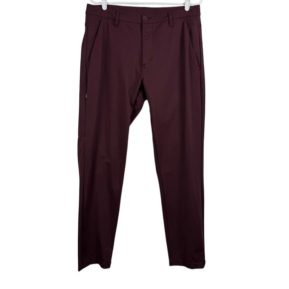 BYLT Men's Pants 36x30 Red Everyday Pant 2.0 Slim Fit Stretch Active Zip Pockets - Picture 1 of 10